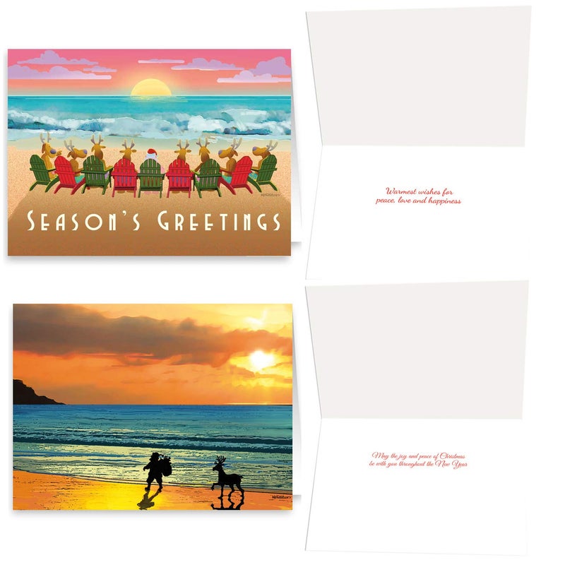 Stonehouse Collection Beach Christmas Card Variety Pack - 18 Cards & Envelopes - 6 Designs, 3 Cards Per Design - Assortment #3 - Image 2